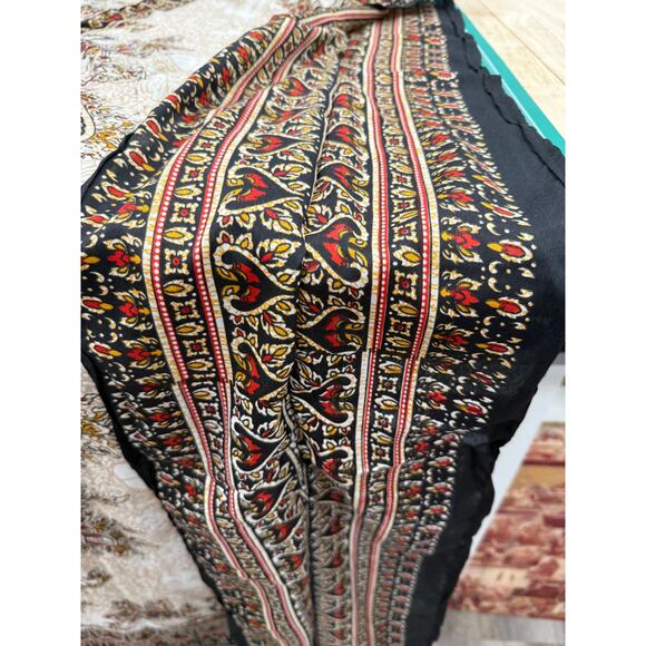 East Link Kaftan Maxi Dress 52 Beige Black Red Paisley Boho Kimono Tunic Lounge - Picture 5 of 9